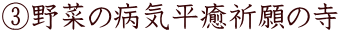③野菜の病気平癒祈願の寺